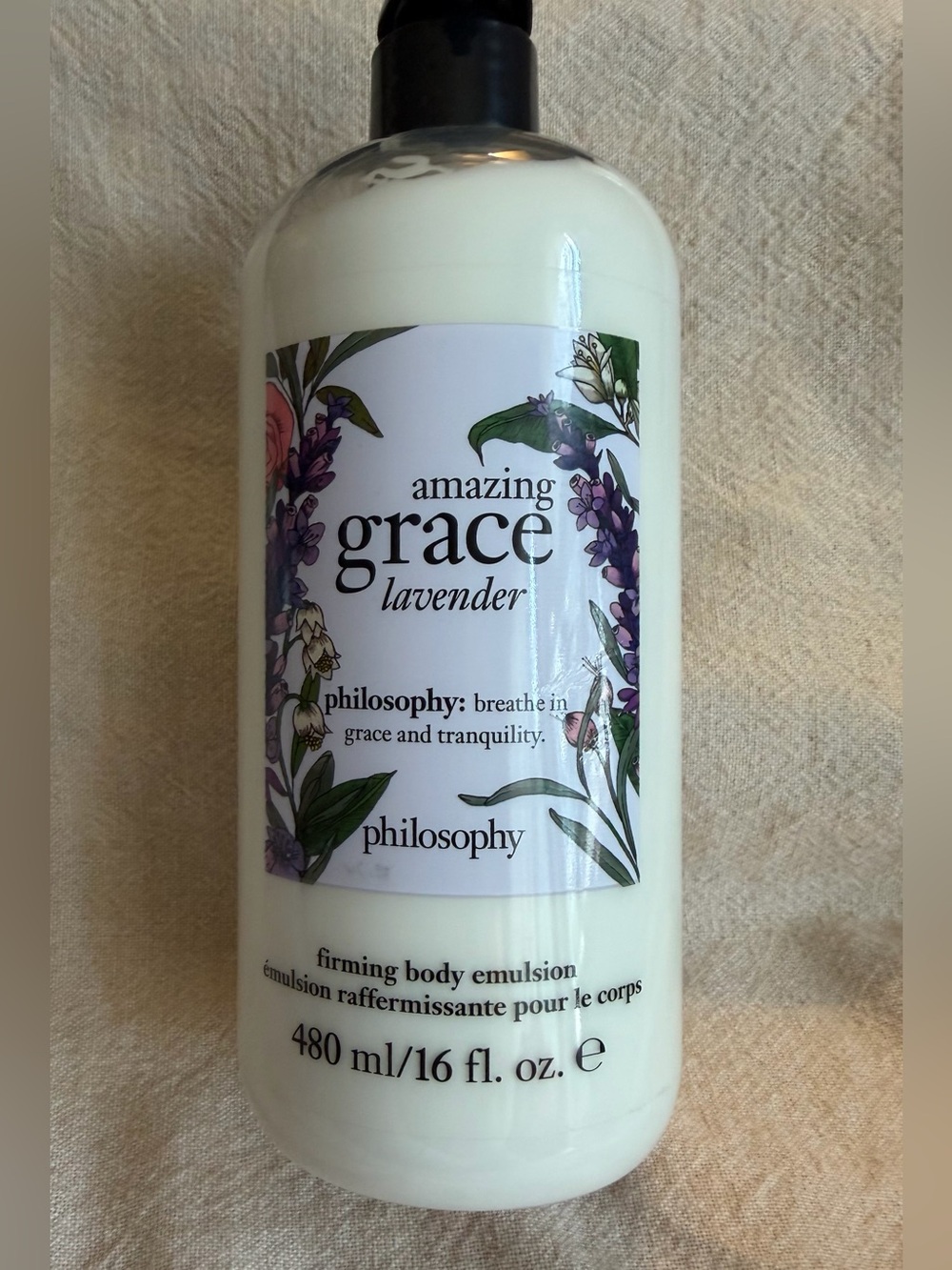 NEW ~ philosophy Amazing Grace Lavender Firming Body Emulsion 16 oz  with pump.